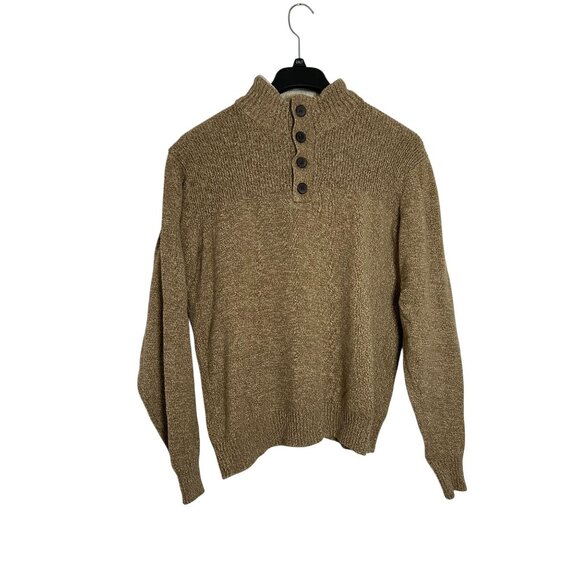 Mens Tricots St Raphael Tan Knit Sweater Button-Up Collar XL - Picture 13 of 13
